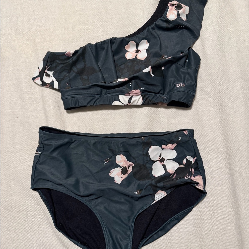 Albion Dark Green Floral Bikini Set
